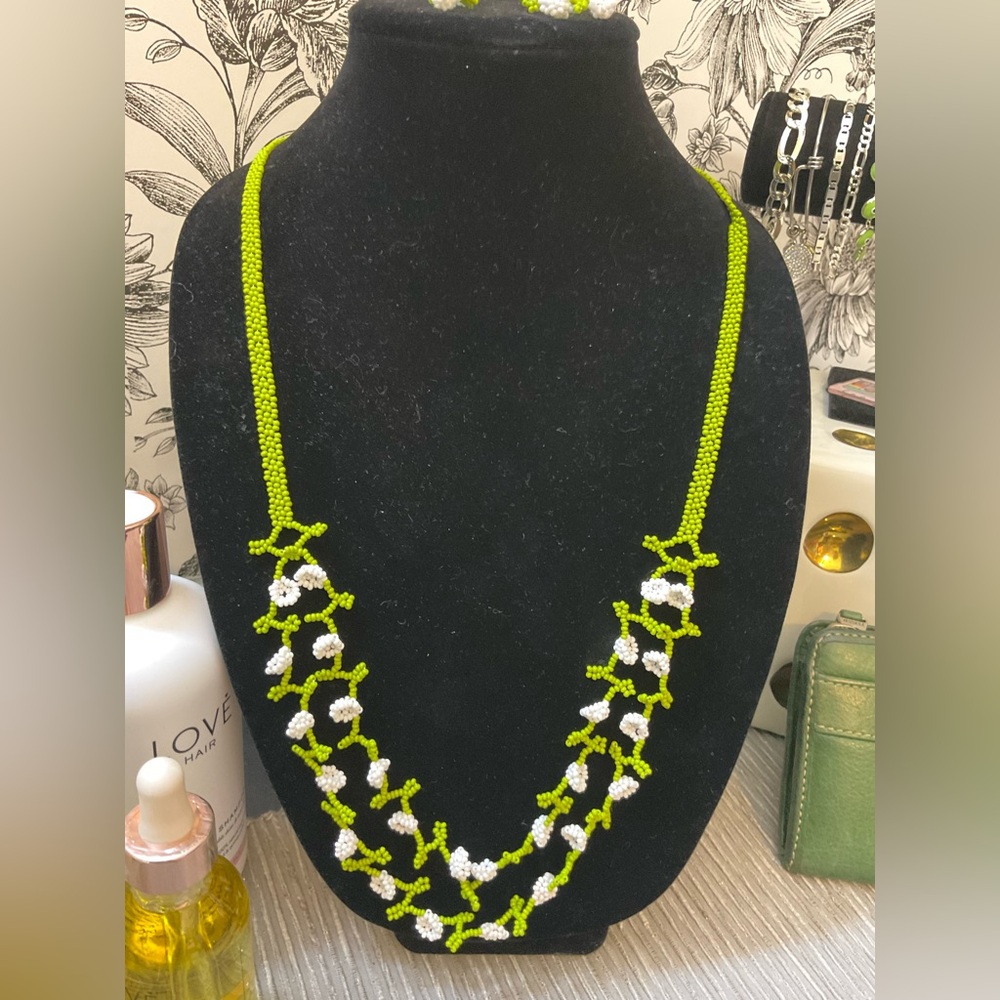 hand-knitted necklace